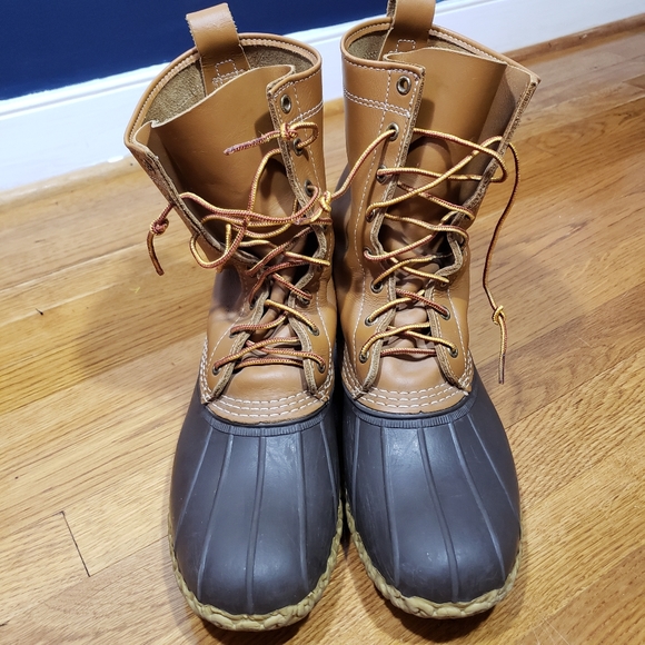 L L Bean duck boots 10" Brown and blue rubber. 11 - Picture 5 of 8